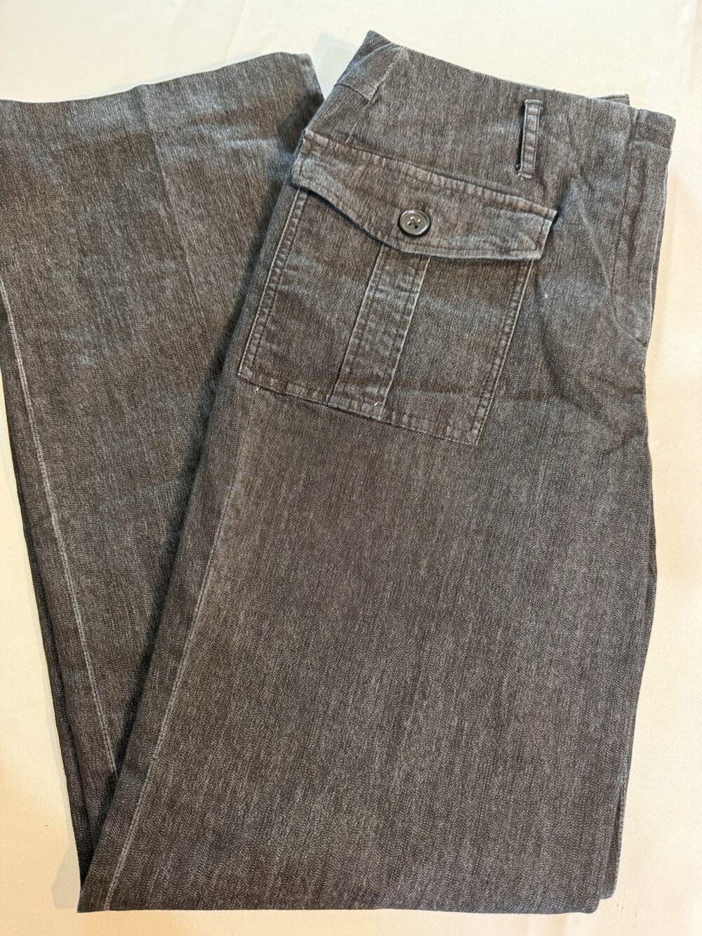 Y2K Larry Levine Straight Leg Women's s10 Dark Blue Denim Front Button J68
